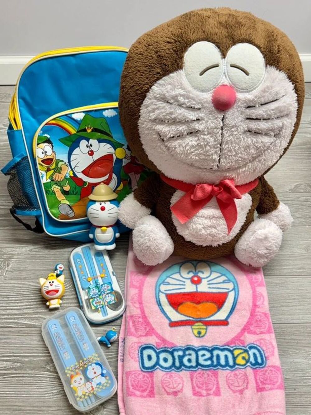 Doraemon Fujiko F Fujio Mini Figures Towel Plush Backpack utensils Lot Japan